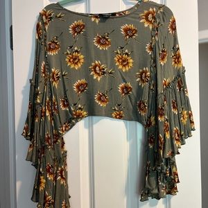 Hommage sunflower crop top